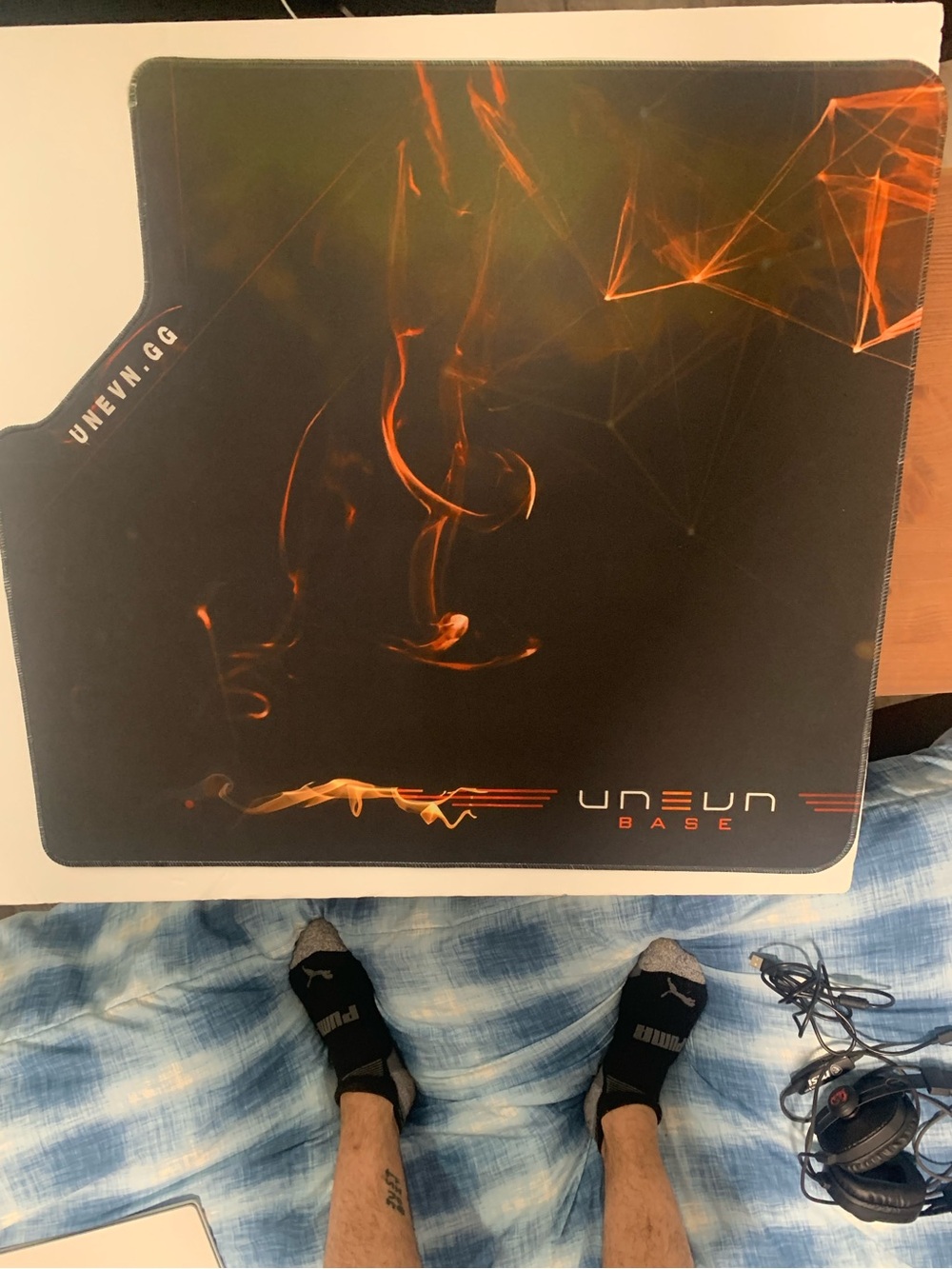 UNEVN Base Gaming Mouse Pad - Black with Orange Accent